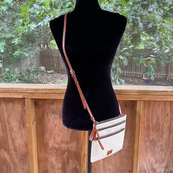 Dooney & Bourke Handbags - Dooney & Bourke Women's Triple Zip White Leather Crossbody Bag